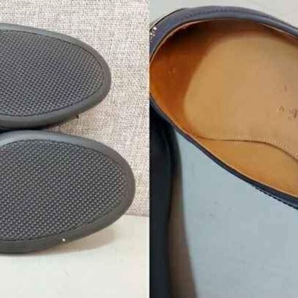 Coach Designer Chelsea Dark Blue Leather Flat Shoes Women's Size 8.5 B - Picture 4 of 5